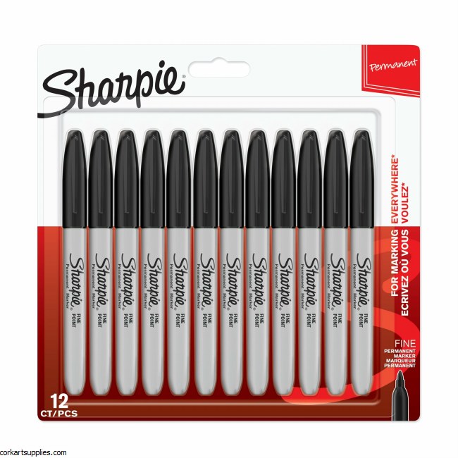 Sharpie Marker Fine Black 12pk