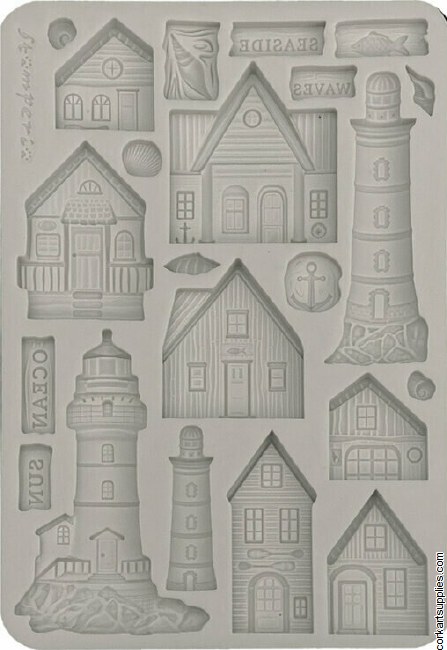 Stamperia Silent Sea A5 Silicon Mould Houses And Lighthouse