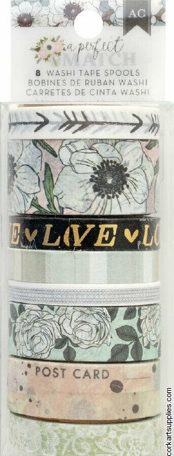 American Crafts A Perfect Match Washi Tape Spools (8pcs)