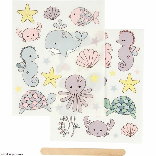 Rub On Sticker 2pk Sea Life