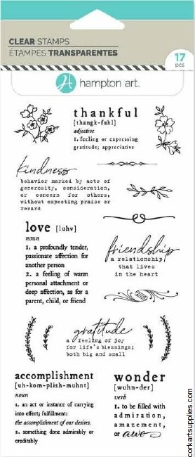 American Crafts Hampton Art Clear Stamps Sentiment Definitions (17pcs)