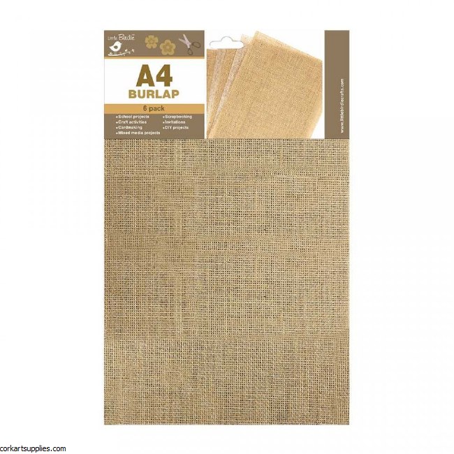Burlap A4 Little Birdie 6pk Burlap A4 Little Birdie 6pk