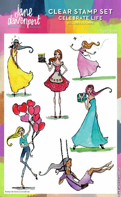 Creative Expressions Jane Davenport Clear Stamp Celebrate Life