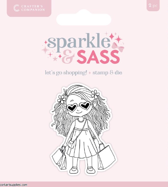 Crafter's Companion Sparkle And Sass Stamp & Die Let's go Shopping!