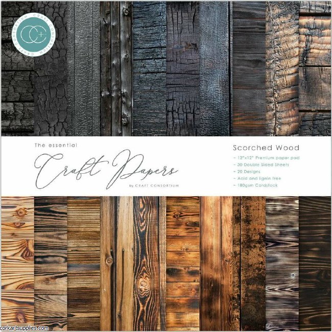 Paper Pk 12x12 Craft Consortium Scorched Wood