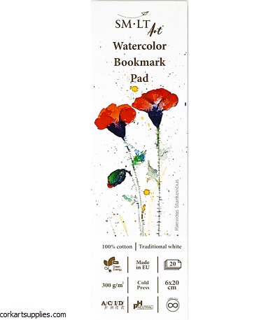 SM-LT Watercolour Bookmark Pad 300gm 6x20cm 20 Sheets