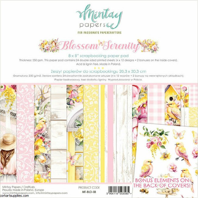 Blossom Serenity 8x8 Inch Scrapbooking Paper Pad
