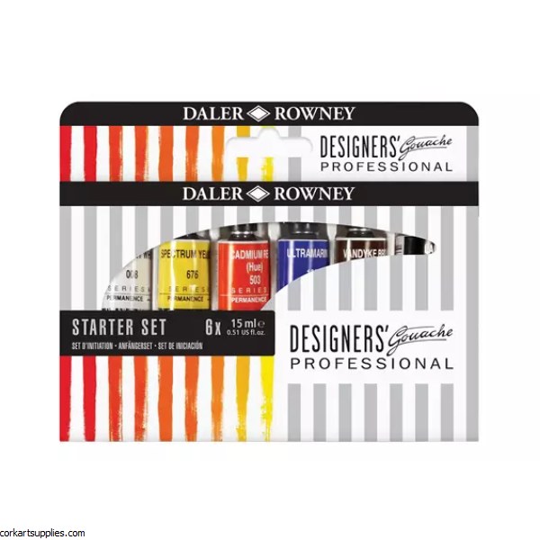 Aquafine Gouache 15ml D/R 6pk^