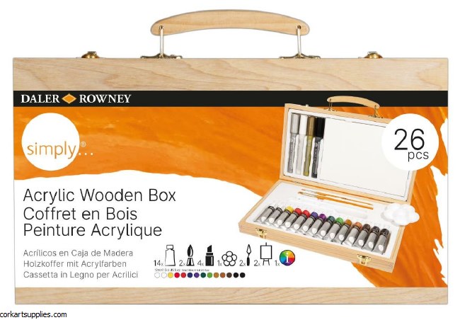 Simply Acrylic Wooden Box 26pk