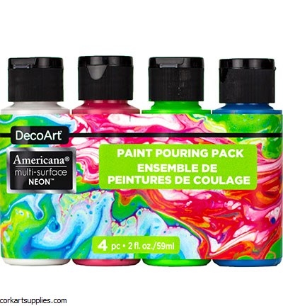 Decoart Multi Surface Pouring 59ml Neon Kit 4pk
