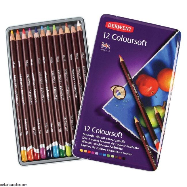 Derwent Coloursoft Tin 12pk Derwent Coloursoft Tin 12pk
