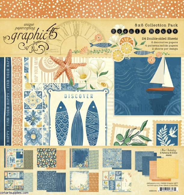 Graphic 45 Scenic Route 8x8 Inch Collection Pack