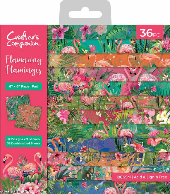 Paper Pk 6x6 Crafters Companion Flamazing Flamingos