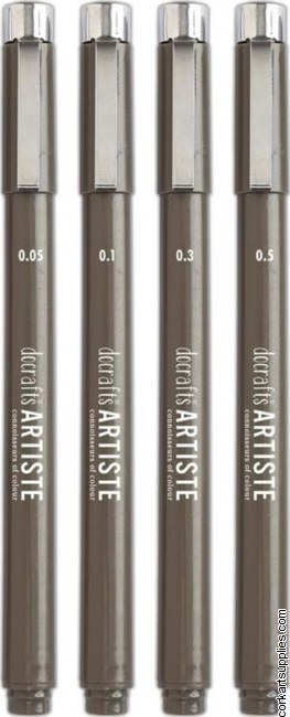 Docrafts Artiste Black Fineliners (4pcs) Docrafts Artiste Black Fineliners (4pcs)