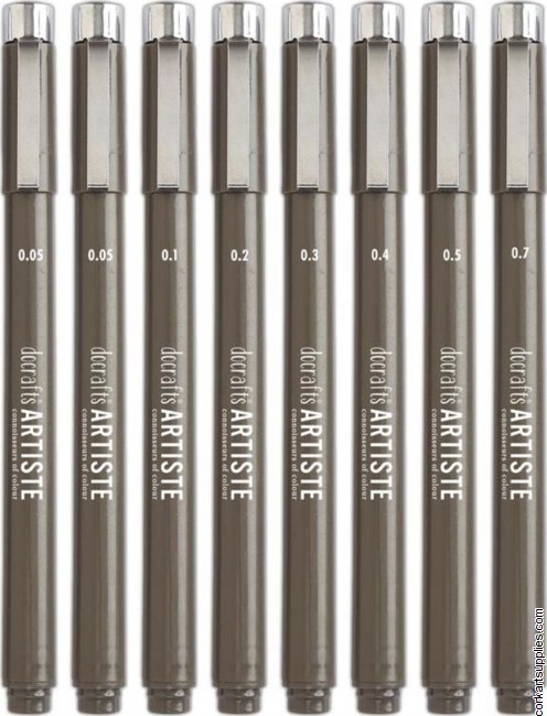 Docrafts Artiste Black Fineliners (8pcs) Docrafts Artiste Black Fineliners (8pcs)