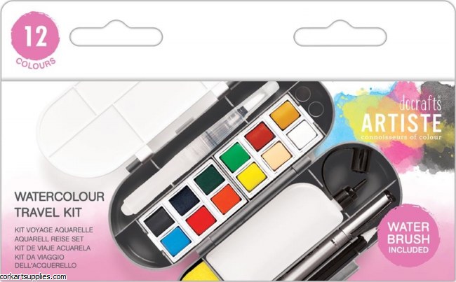 Docrafts Watercolour Travel Kit 12 Colours + Water Brush Docrafts Watercolour Travel Kit 12 Colours + Water Brush
