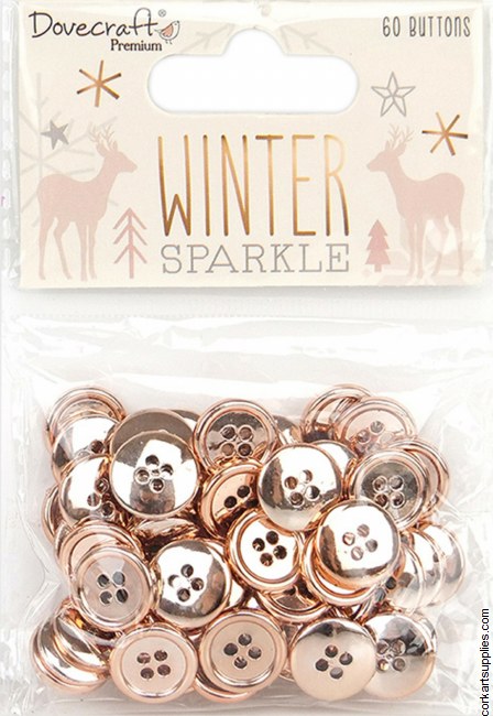 Buttons DC Rose Gold 60pk