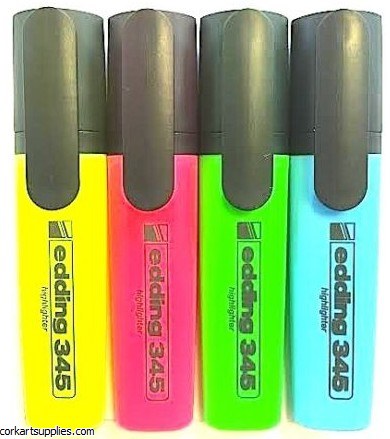 Edding Highlighter 345 4pk^ Edding Highlighter 345 4pk^
