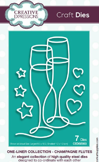 Creative Expressions Craft Dies One Liner Collection Champagne Flutes
