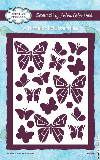 Creative Expressions Helen Colebrook Stencil A5 Whimsical Butterflies