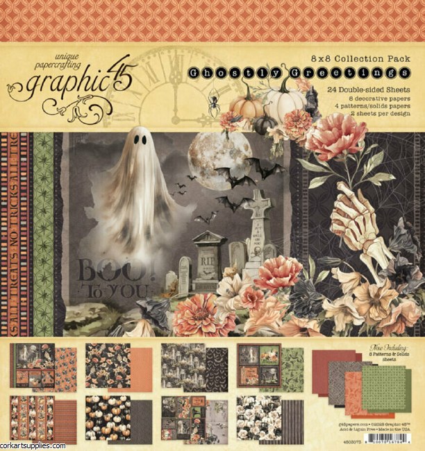 Graphic 45 Ghostly Greetings 8x8 Inch Collection Pack