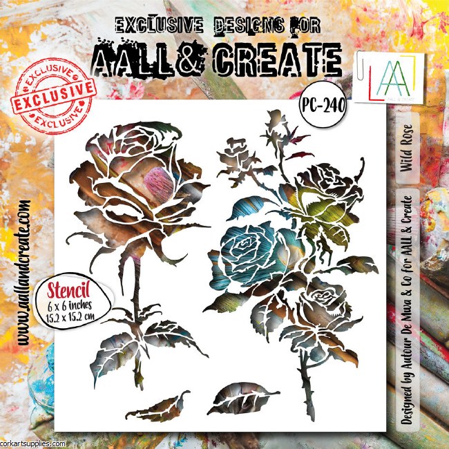 Aall And Create Ethereal Garden Stencil 6x6 Inch Wild Rose