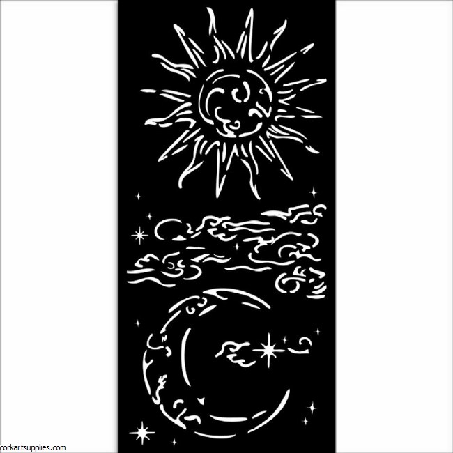 Masquerade Thick Stencil 12x25cm Sun And Moon