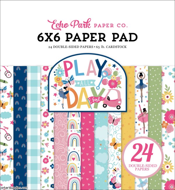 Echo Park Play All Day Girl 6x6 Inch Paper Pad Echo Park Play All Day Girl 6x6 Inch Paper Pad