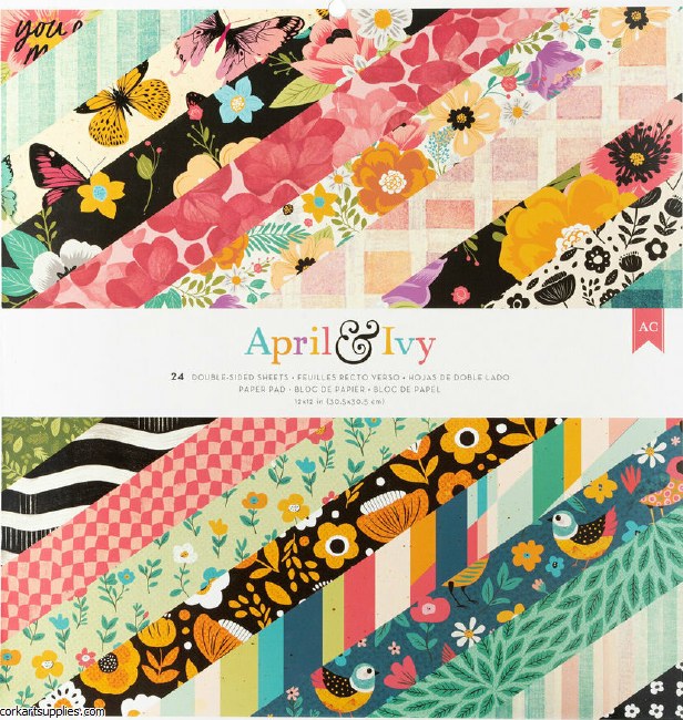 American Crafts April And Ivy 12x12 Inch Paper Pad (24 Sheets)