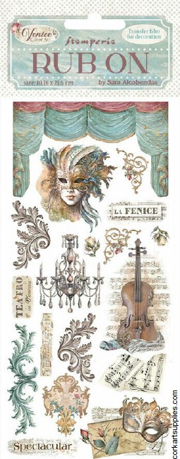 Stamperia Venice City of Art Rub On 4x8,5 Inch Masks