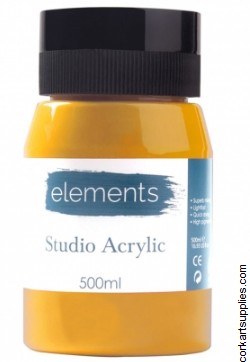 Elements Acrylic 500ml Med Yellow