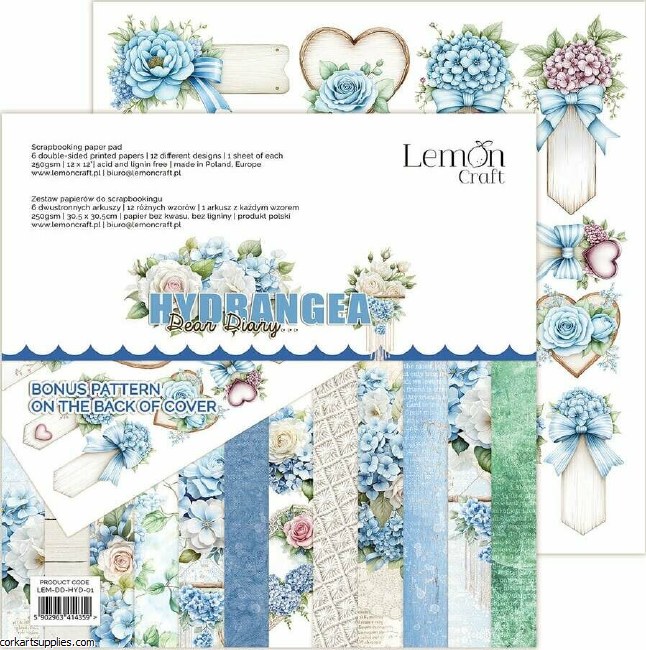 Paper Pk 12x12 Lemoncraft Dear Diary Hydrangea