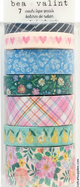 American Crafts Bea Valint Poppy And Pear Washi Tape Spools (7pcs)
