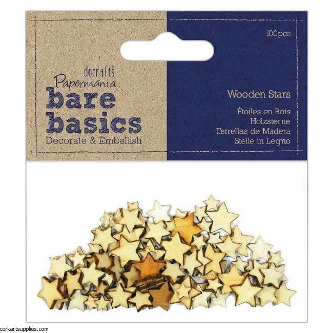 Wood Shapes Mini Stars 100pk