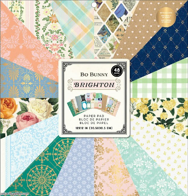 American Crafts Bo Bunny Brighton 12x12 Inch Paper Pad