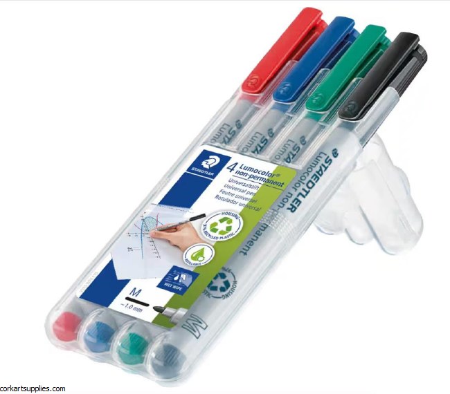 Lumocolor Medium Water-Soluble Assorted 4 Pack