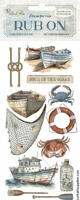 Stamperia Silent Sea Rub On 4x8,5 Inch Boat