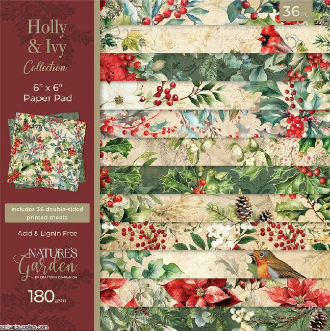 Paper Pk 6x6 Crafter's Companion Holly & Ivy