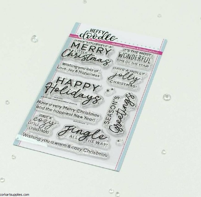 Heffy Doodle Happy Holidays Sentiment Clear Stamps