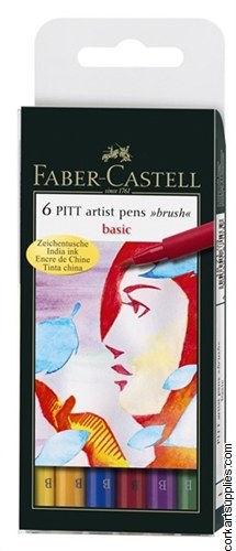 Pitt Brush Pens 6pk Asst