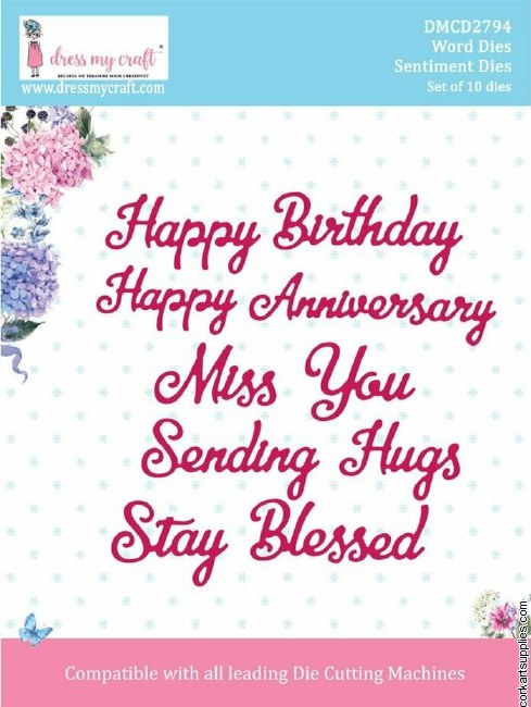 Dress My Craft Cutting Die Word Sentiment Dies