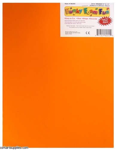 Foam Sheet 12x18in 2mm Orange Foam Sheet 12x18in 2mm Orange