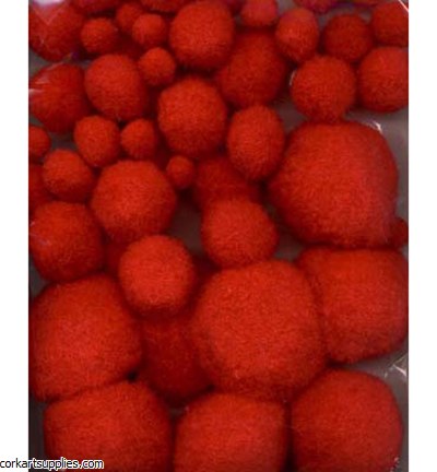 Pom Pom 50pk 1-4cm Mix Red