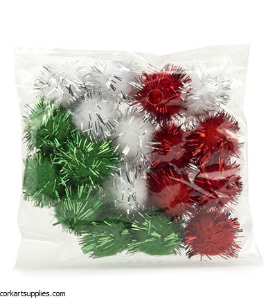 Pompom Set Xmas 18pk 20cm Pompom Set Xmas 18pk 20cm