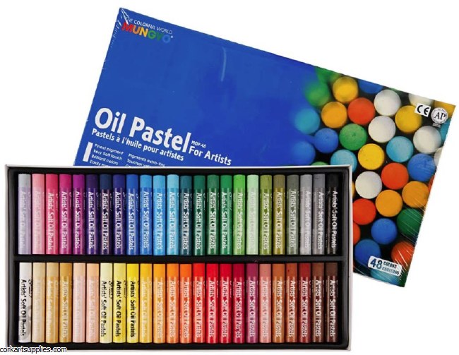 MUNGYO Oil Pastels for Artists Set of 48 Assorted Colors MOP-48