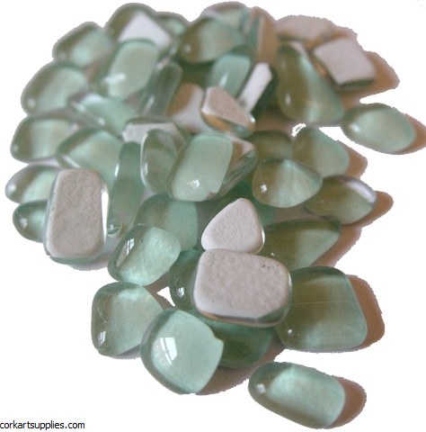 Mosaic Glass Droplet Light Green 140pk Mosaic Glass Droplet Light Green 140pk