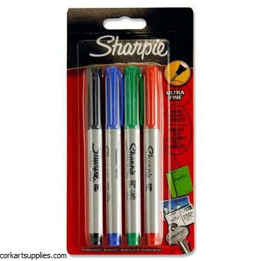 Sharpie Marker Fine Asst 4pk