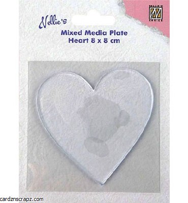 Nellie's Mixed Media Gel Plates 3mm Heart Nellie's Mixed Media Gel Plates 3mm Heart