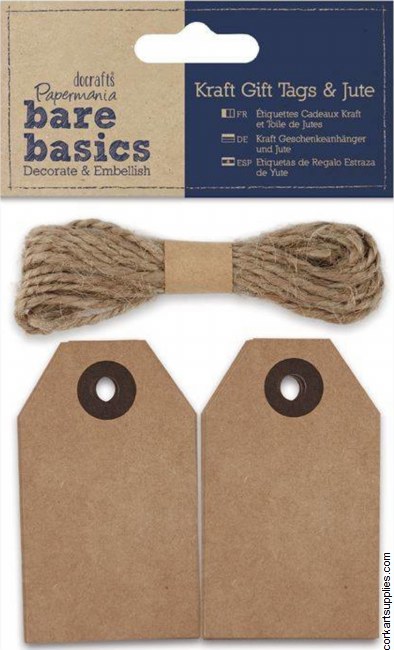 Papermania Bare Basics Kraft Gift Tags & Jute