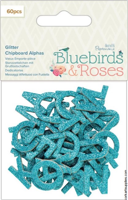 Papermania Bluebirds & Roses Glitter Chipboard Alphas (60pcs) Papermania Bluebirds & Roses Glitter Chipboard Alphas (60pcs)